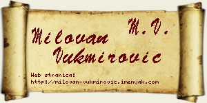 Milovan Vukmirović vizit kartica